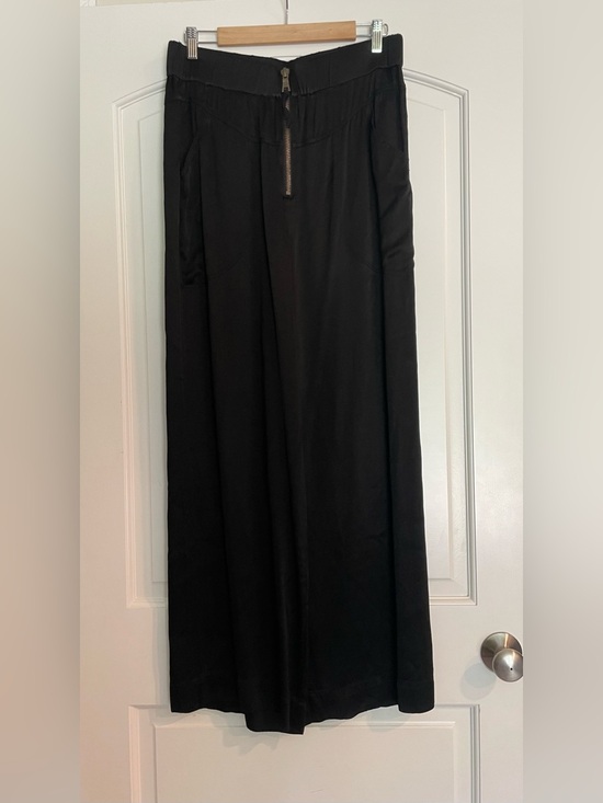 Marrakech Pants - Marrakech Angelique Women's Black Cupro  Wide-Leg Pants M Zip Waist